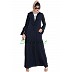 Long Cardigan Abaya with Frills and Bell Sleeves- Navy Blue Long Cardigan Abaya with Frills and Bell Sleeves- Navy Blue